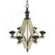 Harper 6 Light 22.4 inch White Wash and Black Pendant Ceiling Light