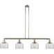 Franklin Restoration Large Bell 4 Light 52.63 inch Polished Nickel Island Light Ceiling Light in Clear Glass, Franklin Restoration
