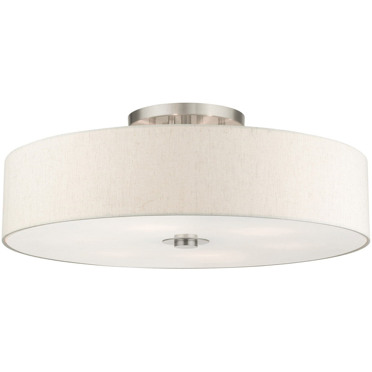 Meridian 6 Light 30 inch Brushed Nickel Semi Flush Ceiling Light