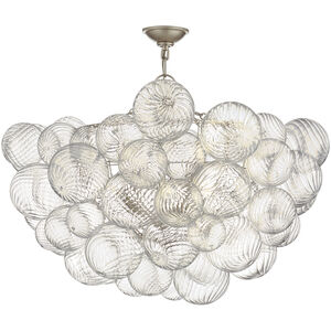 Julie Neill Talia 8 Light 33 inch Burnished Silver Leaf and Clear Swirled Glass Semi-Flush Mount Ceiling Light