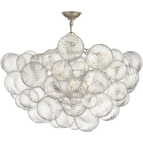 Julie Neill Talia 8 Light 33 inch Burnished Silver Leaf and Clear Swirled Glass Semi-Flush Mount Ceiling Light