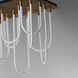 Soleil LED 20 inch Natural Aged Brass Flush Mount Chandelier Ceiling Light