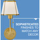 Clarke 1 Light 7.25 inch Lacquered Dark Brass Sconce Wall Light in Lacquered Dark Brass with Off White