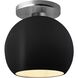Radiance 1 Light 10 inch Carbon Matte Black and Brushed Nickel Semi Flush Ceiling Light