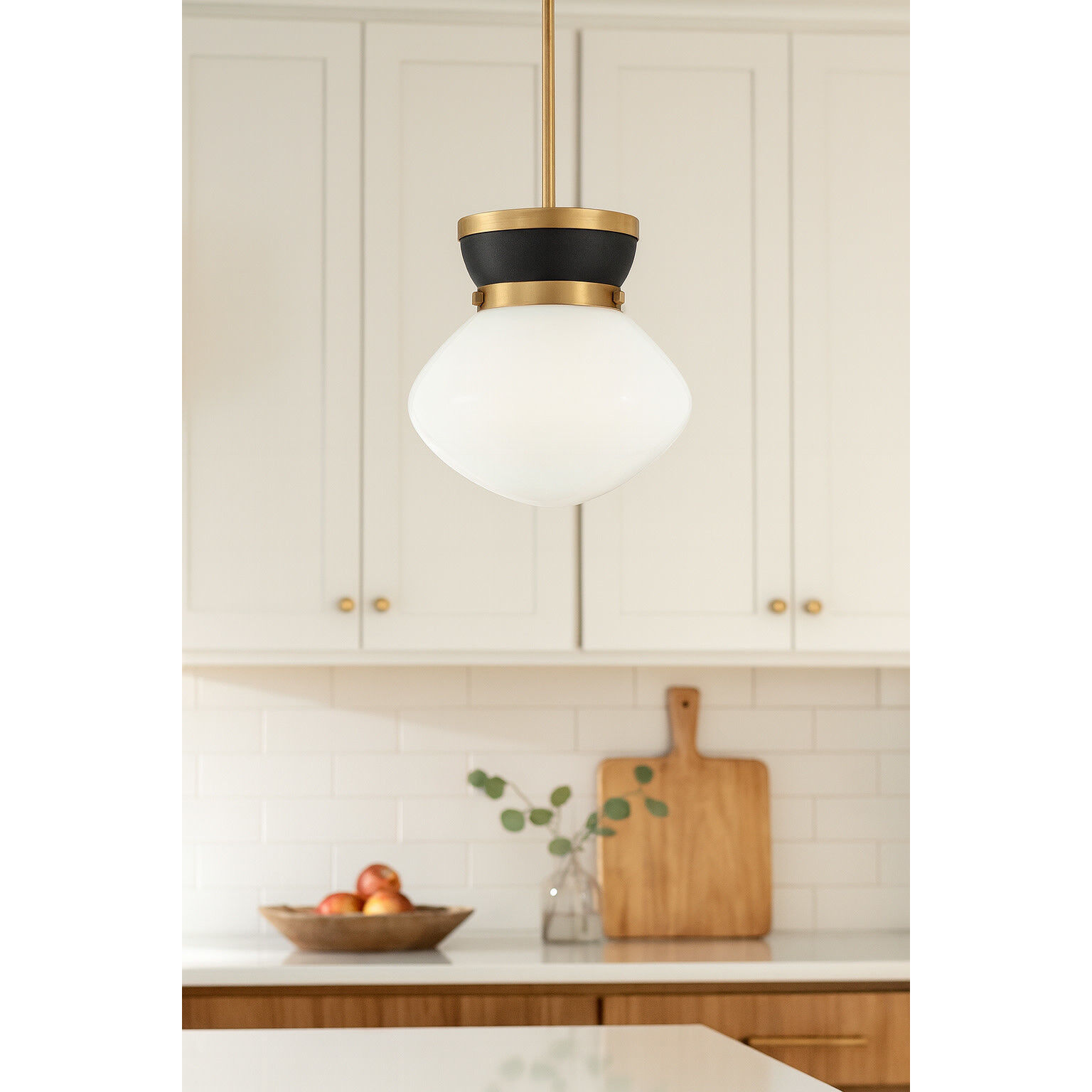 Lucy 1 Light 10 inch Black with Lacquered Brass Pendant Ceiling Light