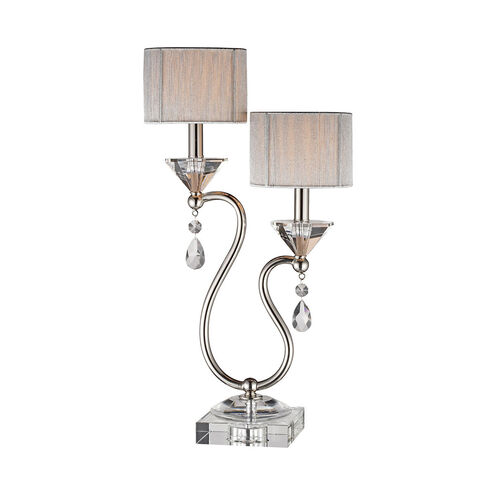 Krystal 23.5 inch 60 watt Polished Nickel with Clear Table Lamp Portable Light