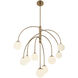 Fusion Collection - Noho Family 9 Light 32 inch Brushed Brass and Etched Opal Chandelier Ceiling Light in 32" D x 32" W x 35" H, EVOLV