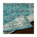 Mumbai 87 X 63 inch Aqua/Sky Blue/Black/White Rugs, Rectangle