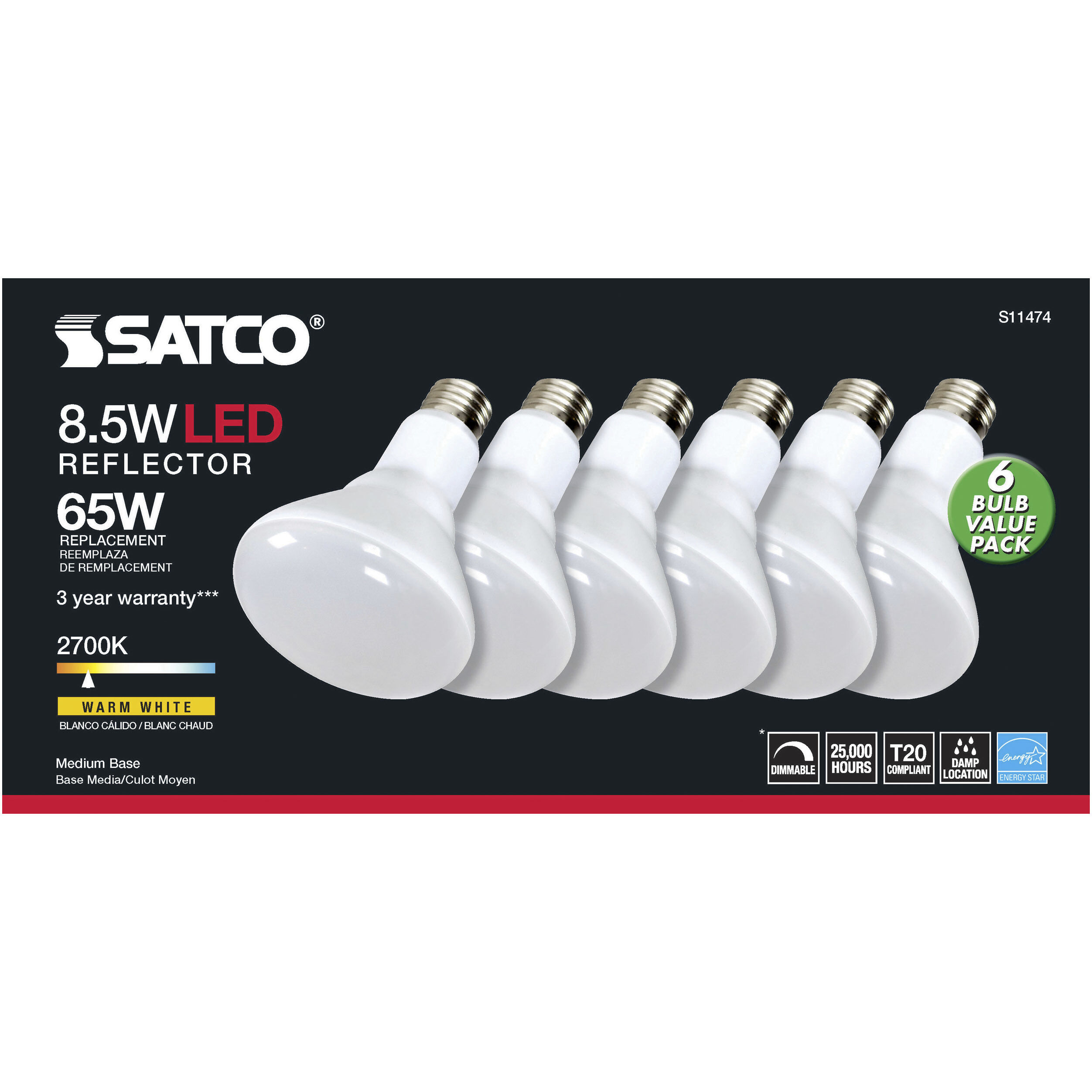 Lumos LED Medium 8.50 watt 2700K LED Bulb