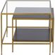 Carrick 26 X 24 inch Dark Brown with Brass and Clear Nesting Table, Set of 2