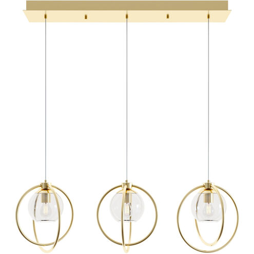 Jamie 3 Light 12.25 inch Satin Brass Mini Pendant Ceiling Light