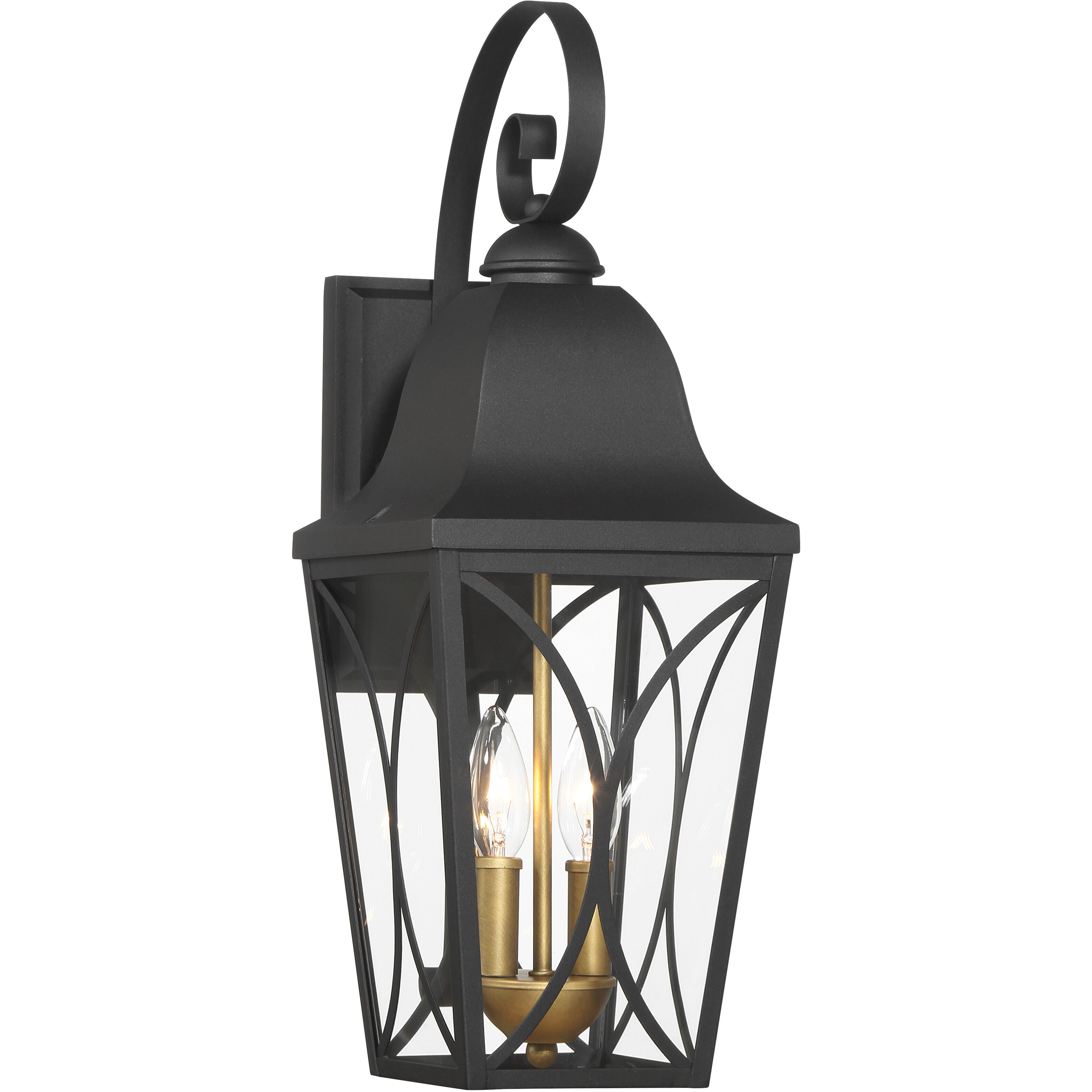 Cardigan Outdoor Wall Mount in Sand Coal and Olden Brass, Great Outdoors