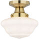 Eastgate LED 8.75 inch Antique Gold Semi-Flush Mount Ceiling Light