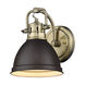 Duncan 1 Light 8 inch Aged Brass Bath Vanity Wall Light in Rubbed Bronze