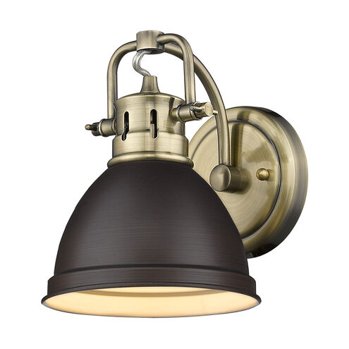 Duncan 1 Light 8 inch Aged Brass Bath Vanity Wall Light in Rubbed Bronze