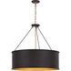 Cannery 5 Light 28 inch Dark Bronze and French Gold Pendant Ceiling Light
