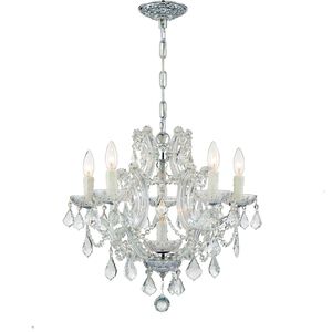 Maria Theresa 6 Light 20 inch Polished Chrome Chandelier Ceiling Light in Clear Italian