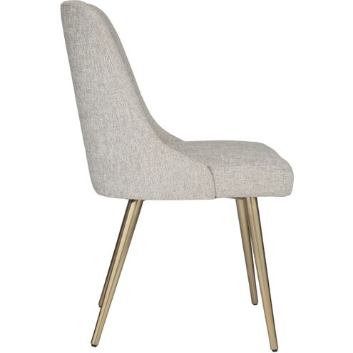 Bramwell Heathered Gray Polyester and Brushed Gold Dining Chair