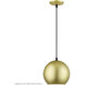 Kuppola 9.25 inch Soft Gold with Black Accents Pendant Ceiling Light, Globe