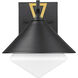 Edmore 1 Light 8.75 inch Matte Black with Gold accent Exterior Wall Lantern