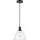 Edison Dome LED 7.5 inch Oil Rubbed Bronze Mini Pendant Ceiling Light in Clear Glass