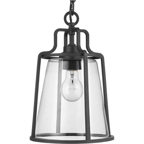 Benton Harbor 1 Light 9 inch Textured Black Outdoor Hanging Lantern, with DURASHIELD