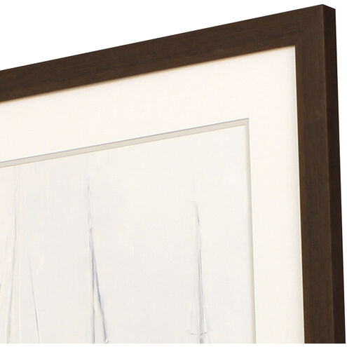 Fog in Harbor White and Beige and Brown and Neutral Framed Art