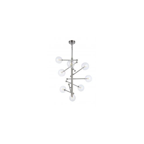Canada 8 Light 30 inch Shiny Nickel Chandelier Ceiling Light