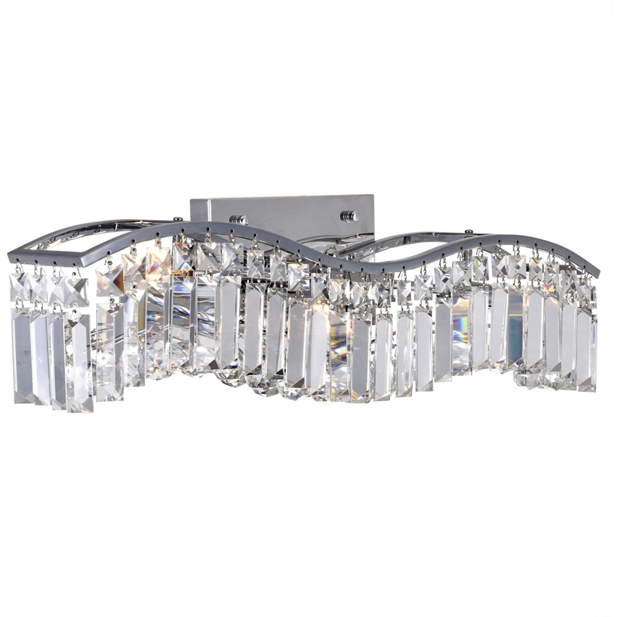 Glamorous 3 Light 25 inch Chrome Vanity Light Wall Light