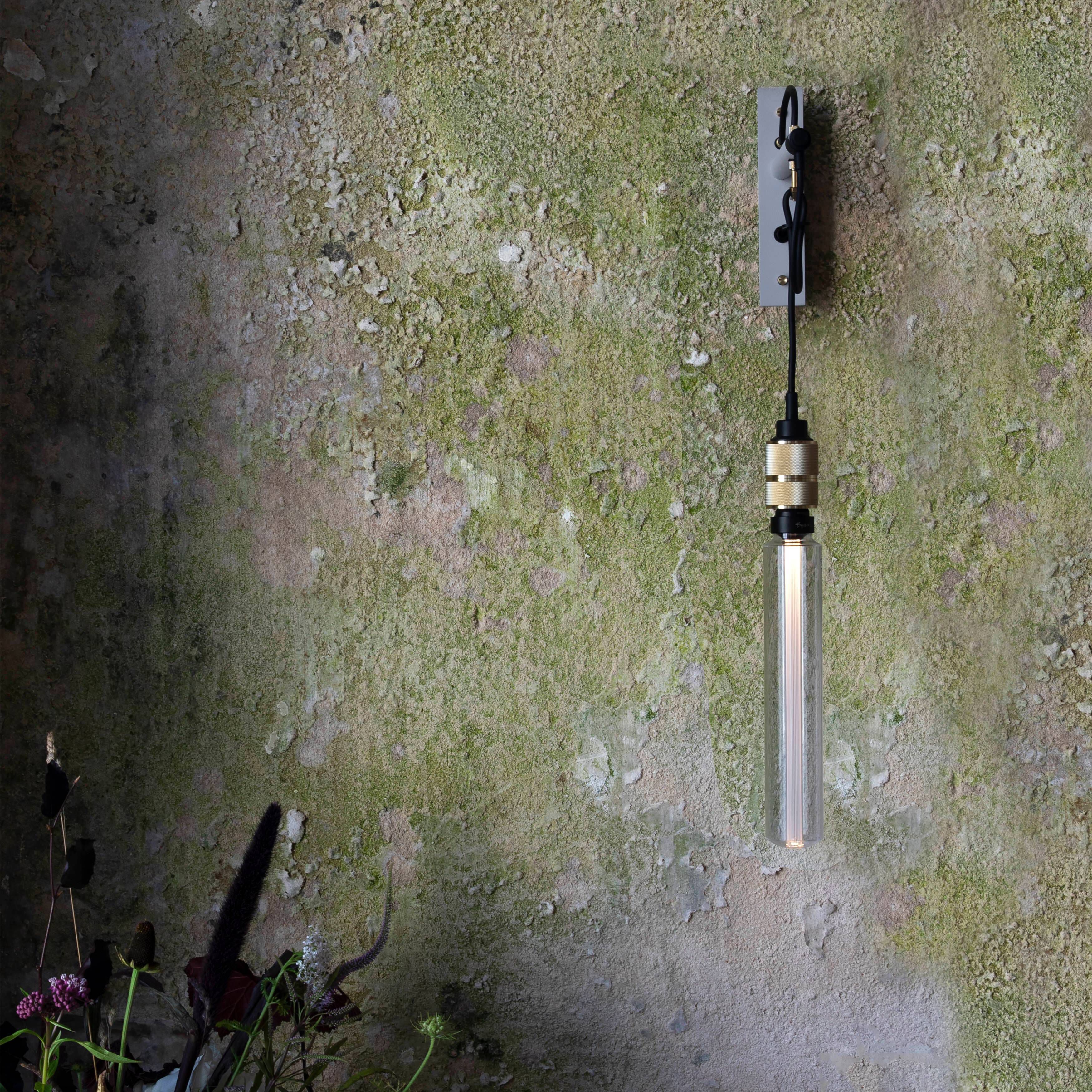 Hooked Wall Light in Stone / Brass, Nude