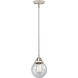 Nouveau 2 Beacon LED 6 inch Polished Nickel Mini Pendant Ceiling Light in Seedy