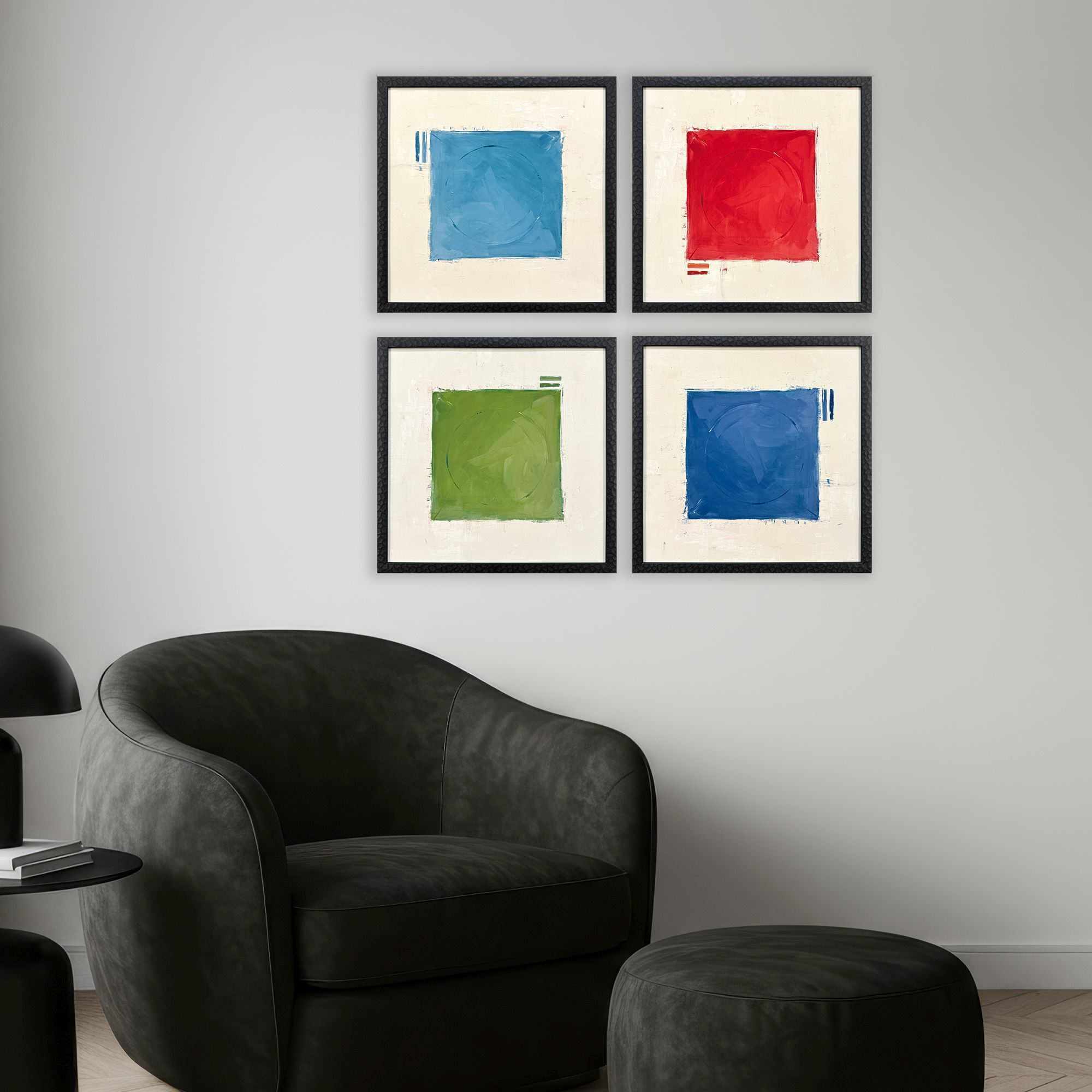 Focal Point Multi and Blue and Green and Red Framed Art