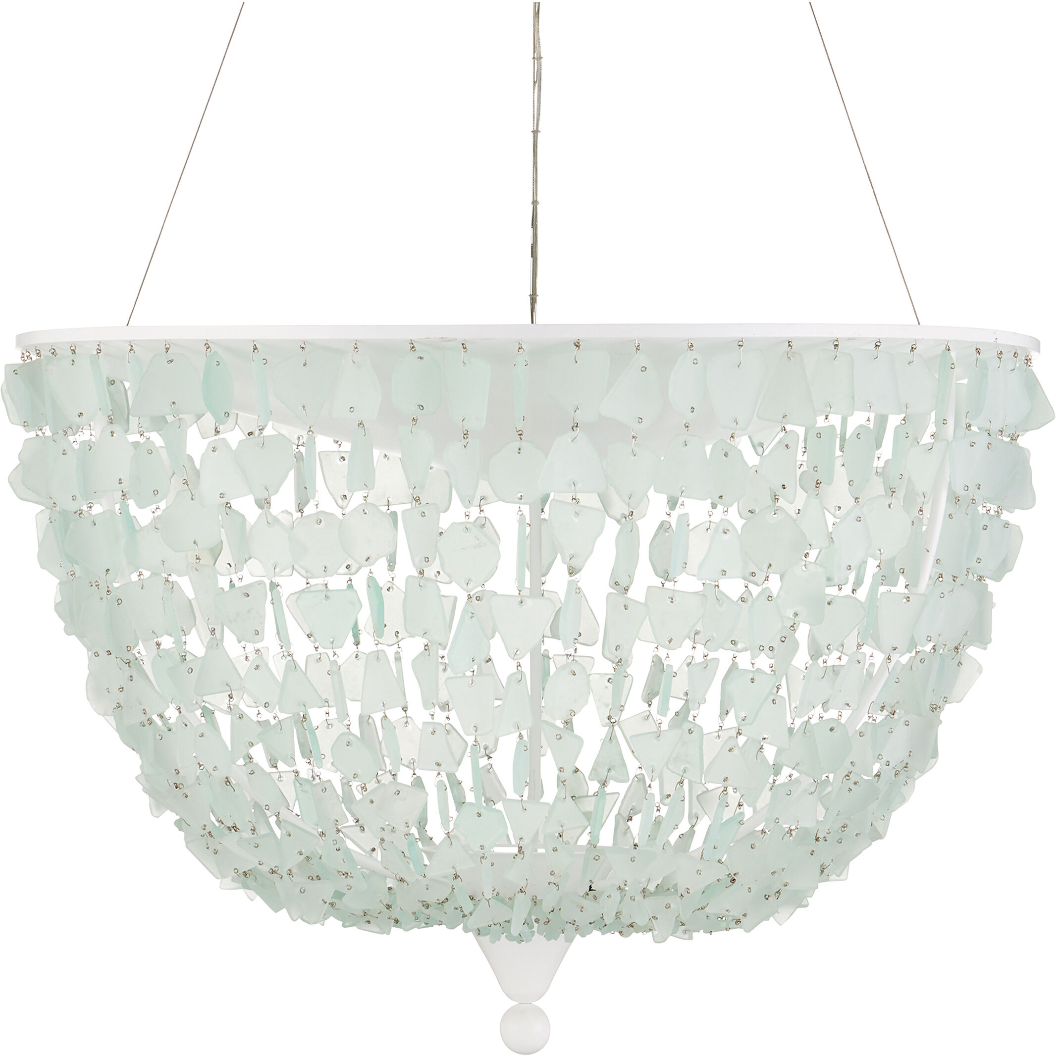 Thalassa 1 Light 29.5 inch Seaglass/Sugar White Pendant Ceiling Light