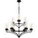 Hillside 9 Light 31.75 inch Matte Black Chandelier Ceiling Light