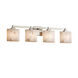 Lumenaria 4 Light 31 inch Polished Chrome Vanity Light Wall Light in Square with Flat Rim, Incandescent