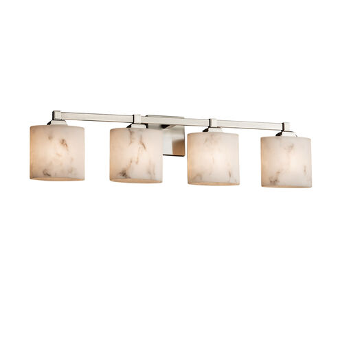 Lumenaria 4 Light 31 inch Polished Chrome Vanity Light Wall Light in Square with Flat Rim, Incandescent