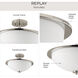 Replay 2 Light 15 inch Polished Nickel Semi-Flush Mount Ceiling Light