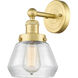 Fulton 1 Light 6.5 inch Satin Gold Sconce Wall Light in Clear Glass