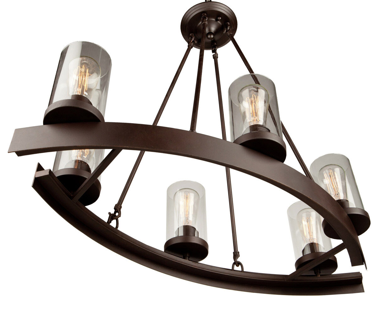 Menlo Park 6 Light 13.5 inch Oil Rubbed Bronze Up Chandelier Ceiling Light