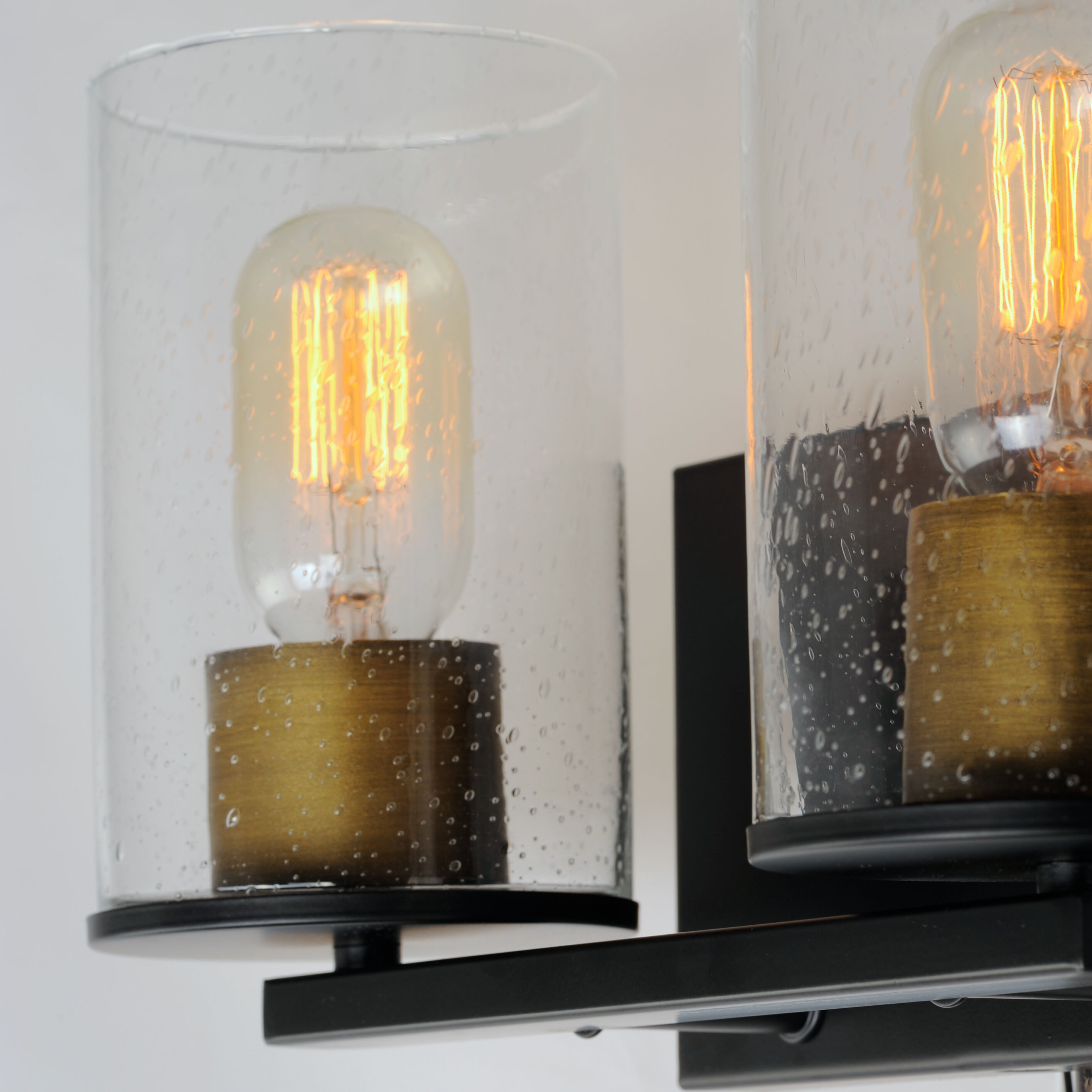 Sleek 2 Light 12 inch Antique Brass/Black Bath Vanity Wall Light