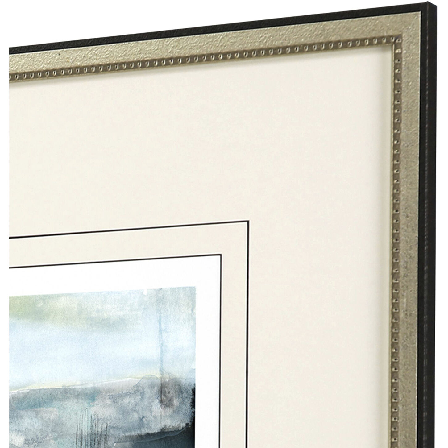 Abstract Blue and Black and Green and Yellow Framed Art