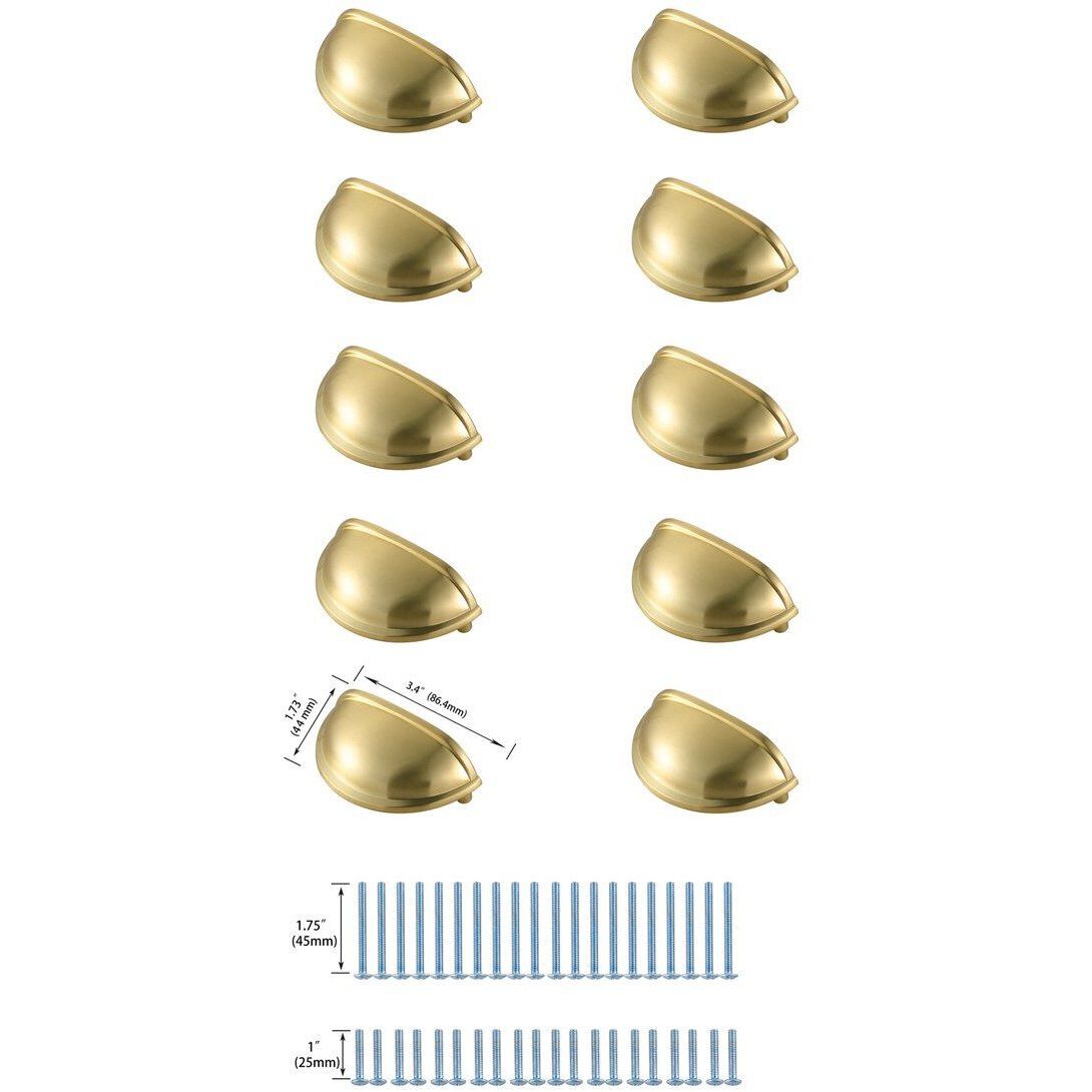 Atticus Brushed Gold Hardware Drawer Pull, Set of 10
