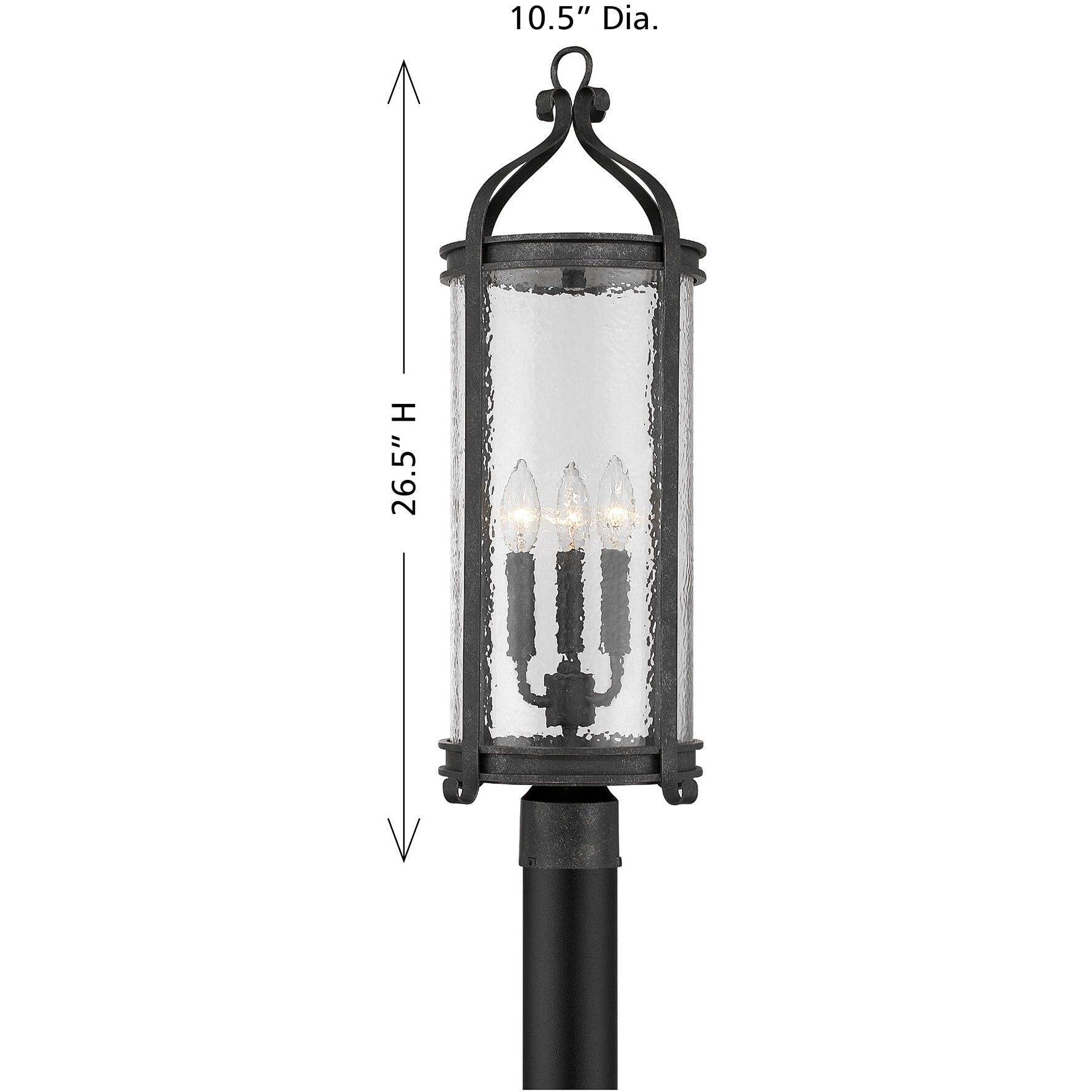 Preston 3 Light 26.5 inch Iron Oxide Outdoor Post Lantern