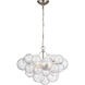 Julie Neill Talia LED 24 inch Burnished Silver Leaf and Clear Swirled Glass Chandelier Ceiling Light, Small