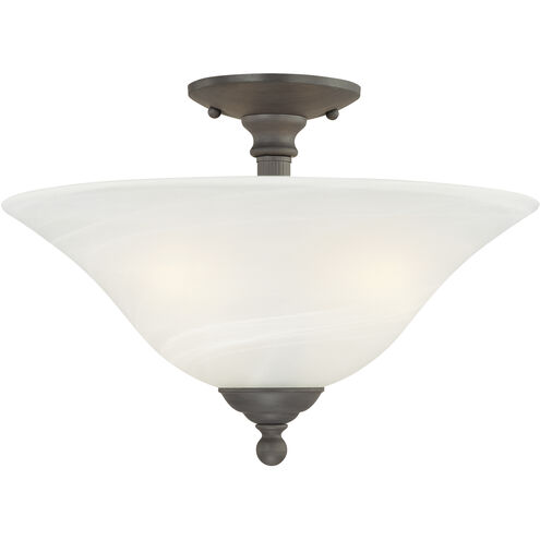 Riva 3 Light 16 inch Painted Bronze Semi Flush Mount Ceiling Light