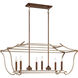Magnolia Manor 6 Light 42.13 inch Pale Gold with Distressed Bronze Island Light Ceiling Light
