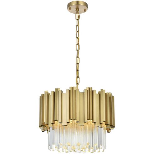 Willow 4 Light 16 inch Satin Gold Chandelier Ceiling Light