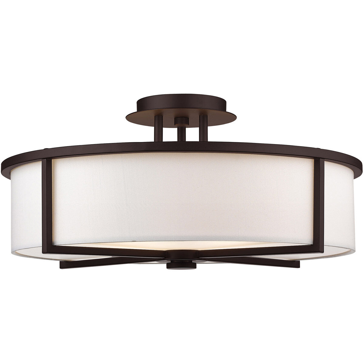 Wesley 4 Light 19 inch Bronze Semi-Flush Mount Ceiling Light