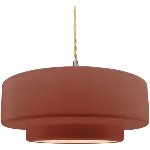 Radiance LED 16.25 inch Canyon Clay and Brushed Nickel Pendant Ceiling Light