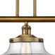 Franklin Restoration Large Oxford LED 42 inch Brushed Brass Island Light Ceiling Light in Seedy Glass, Franklin Restoration